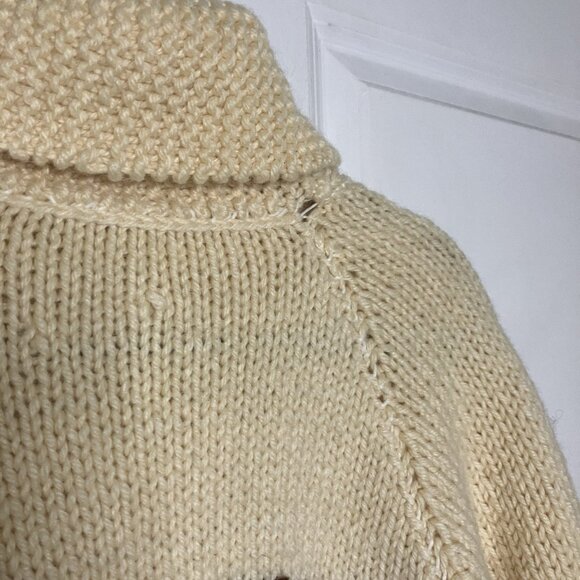 Vintage Cowichan Sweater Mens Trout Fly Fishing Creel Angler Lebowski Wool Zip - Picture 4 of 6